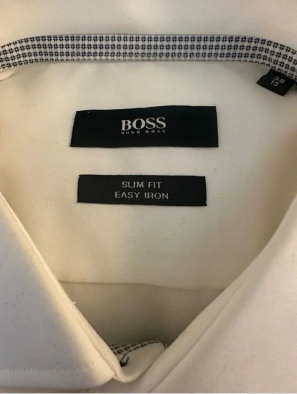 HUGO BOSS Men's White Slim Fit Easy Iron Jasse Dress Shirt Size 15 New with tags